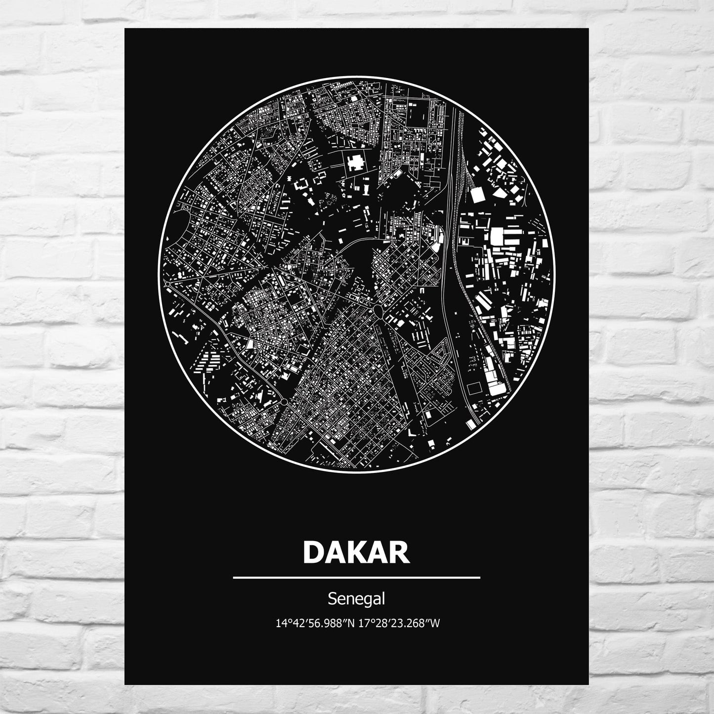 Gelato 2 Aluminum Sign Dakar Aluminum Print City Map