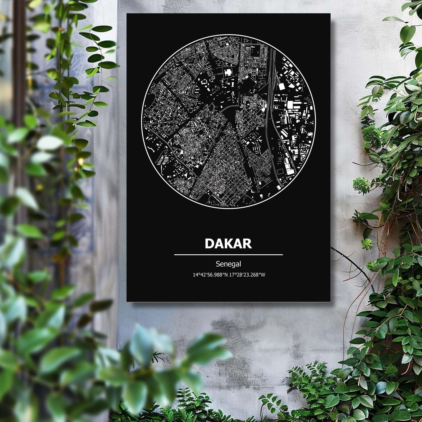 Gelato 2 Aluminum Sign Dakar Aluminum Print City Map