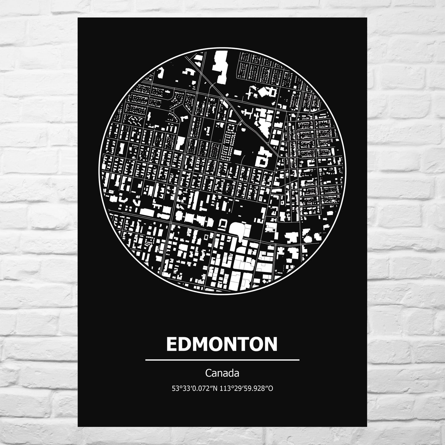 Gelato 2 Aluminum Sign Edmonton Aluminum Print City Map