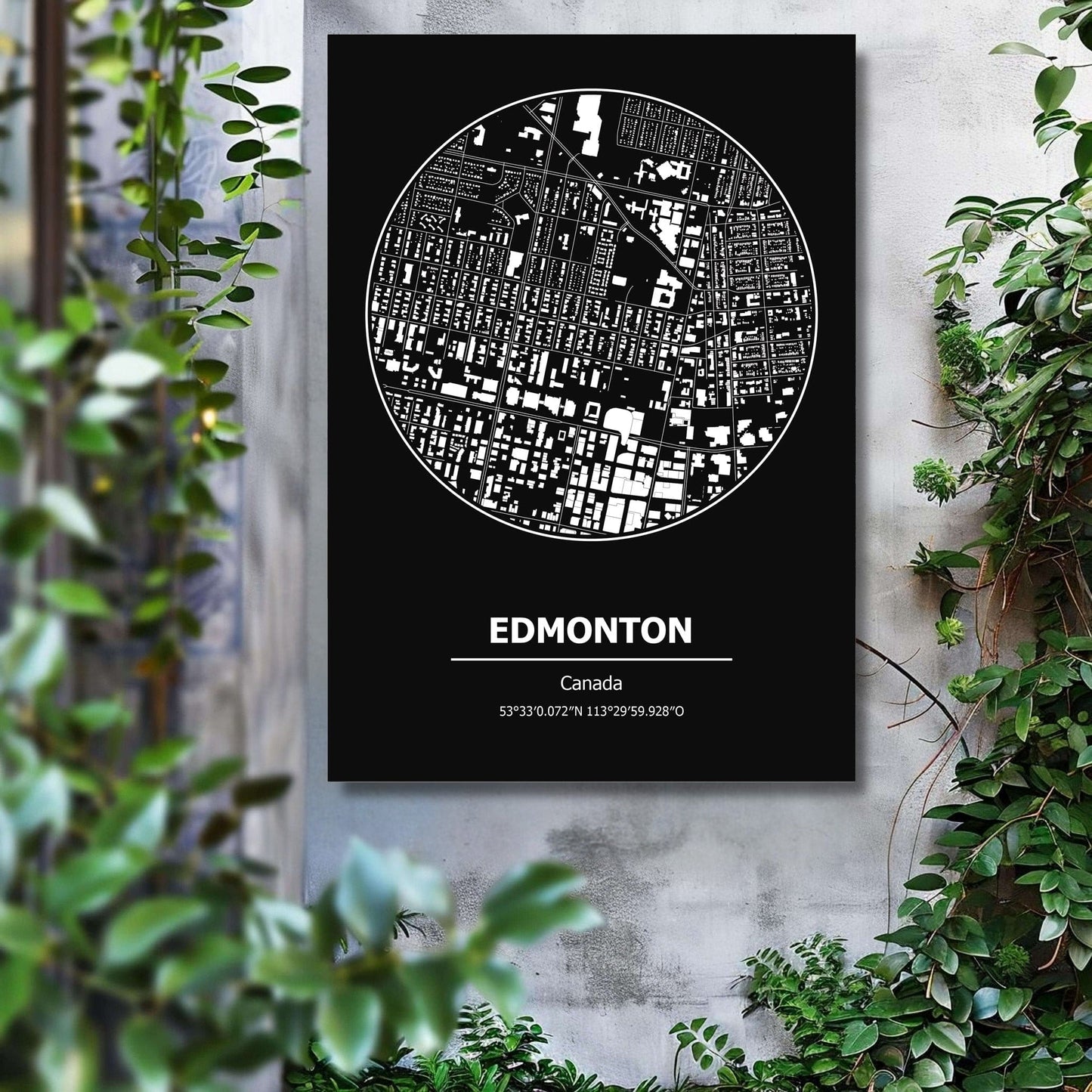 Gelato 2 Aluminum Sign Edmonton Aluminum Print City Map