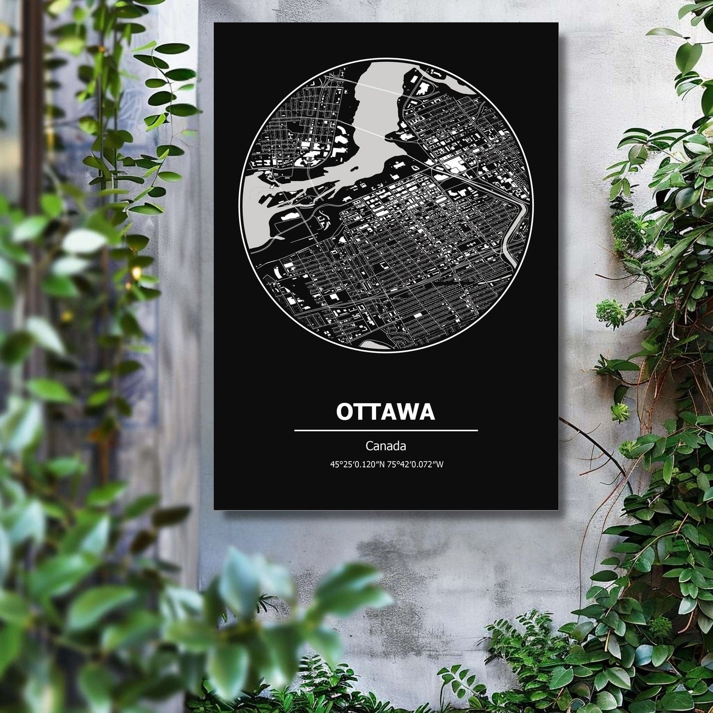 Gelato 2 Aluminum Sign Ottawa Aluminum Print City Map