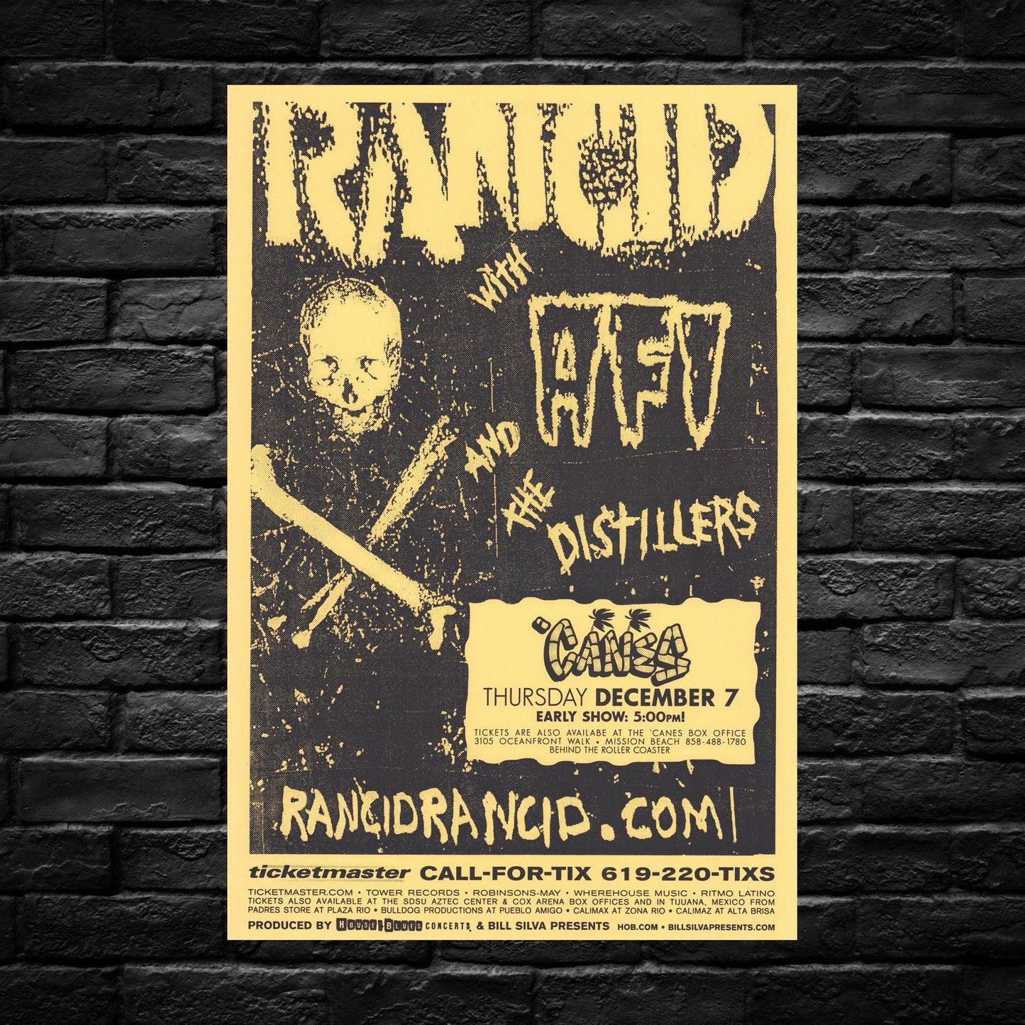 Gelato Aluminum Sign Rancid Aluminum Tour Print