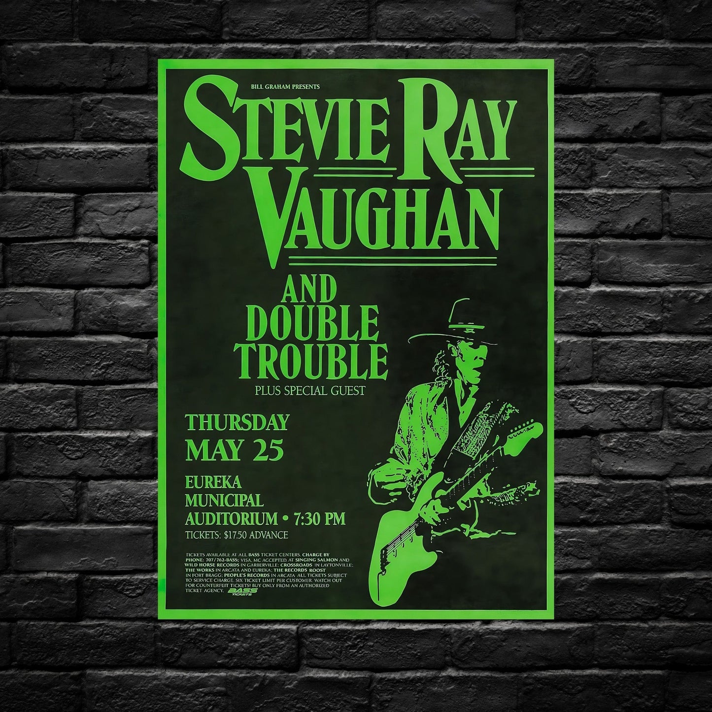 Gelato Aluminum Sign Stevie Ray Vaughan Aluminum Retro Music Print