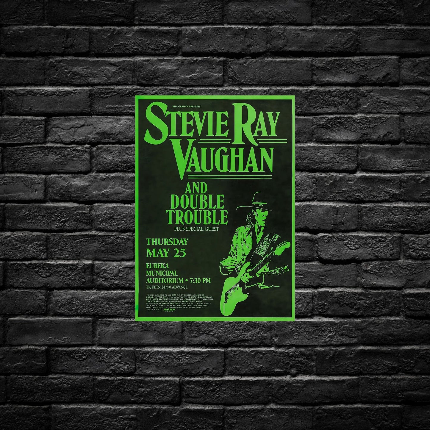 Gelato Aluminum Sign Stevie Ray Vaughan Aluminum Retro Music Print