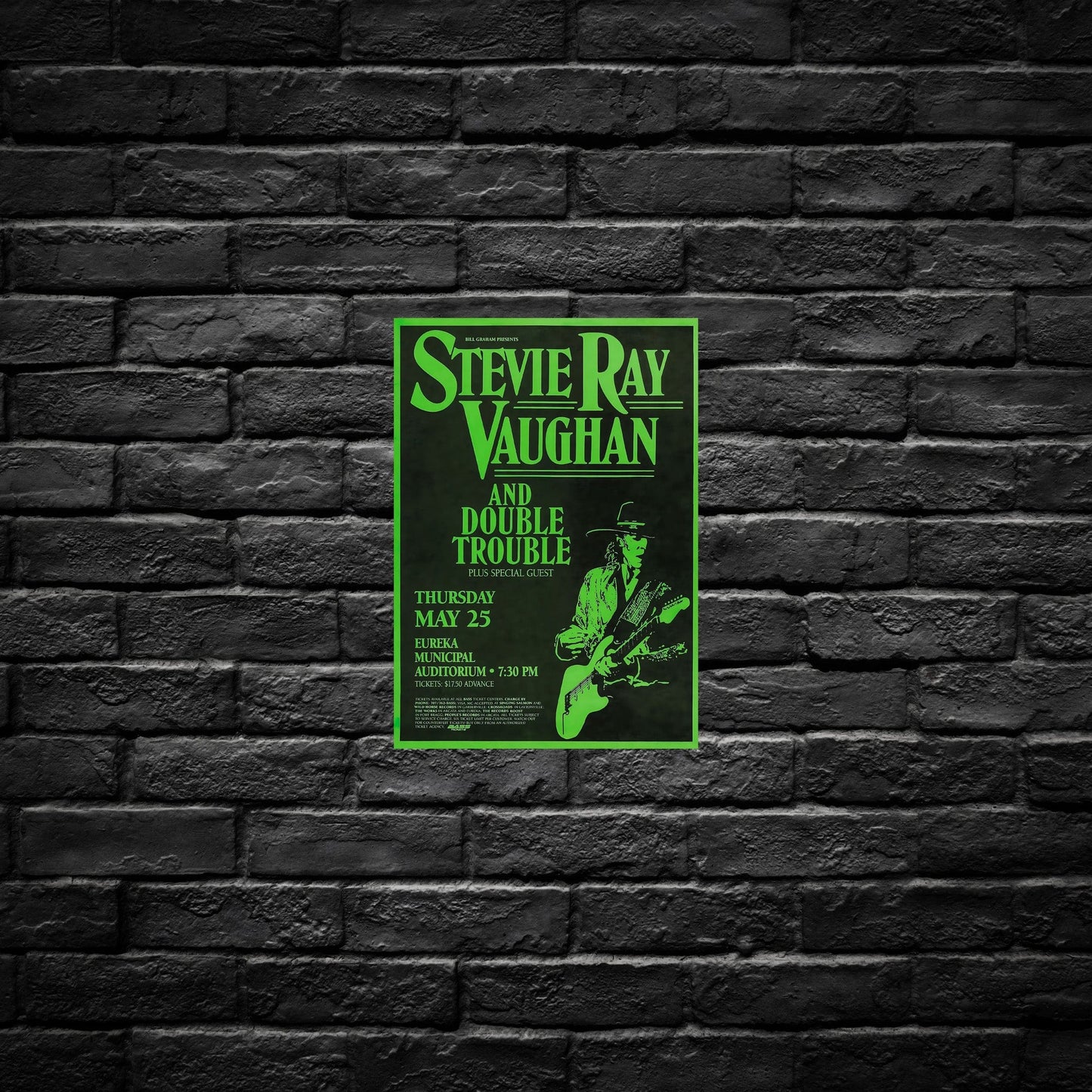 Gelato Aluminum Sign Stevie Ray Vaughan Aluminum Retro Music Print