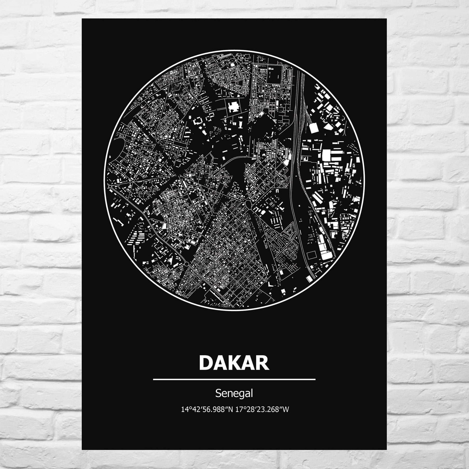 Gelato 2 Aluminum Sign Dakar Aluminum Print City Map