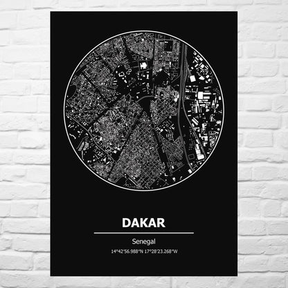 Gelato 2 Aluminum Sign Dakar Aluminum Print City Map