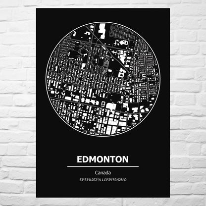 Gelato 2 Aluminum Sign Edmonton Aluminum Print City Map