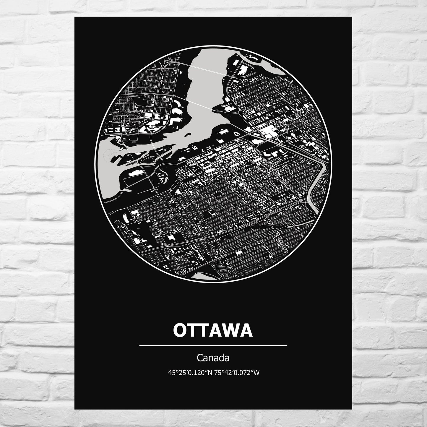 Gelato 2 Aluminum Sign Ottawa Aluminum Print City Map