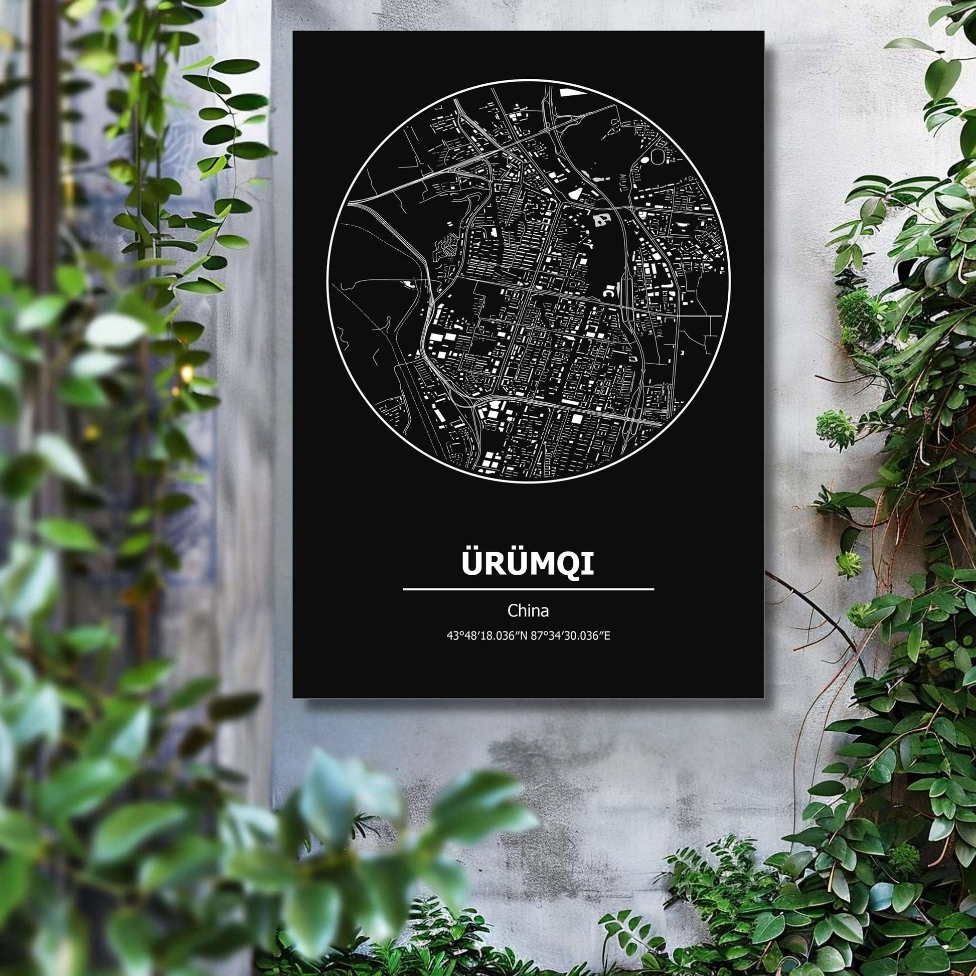 Gelato 2 Aluminum Sign Urumqi Aluminum Print City Map