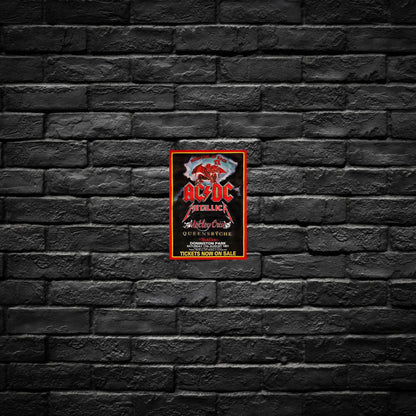 Gelato Aluminum Sign AC/DC  Aluminum Retro Music Print