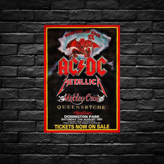 Gelato Aluminum Sign AC/DC  Aluminum Retro Music Print