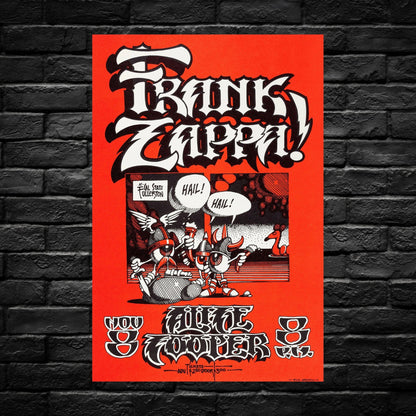 Gelato Aluminum Sign Frank Zappa Retro Tour Poster - Durable Aluminum Print
