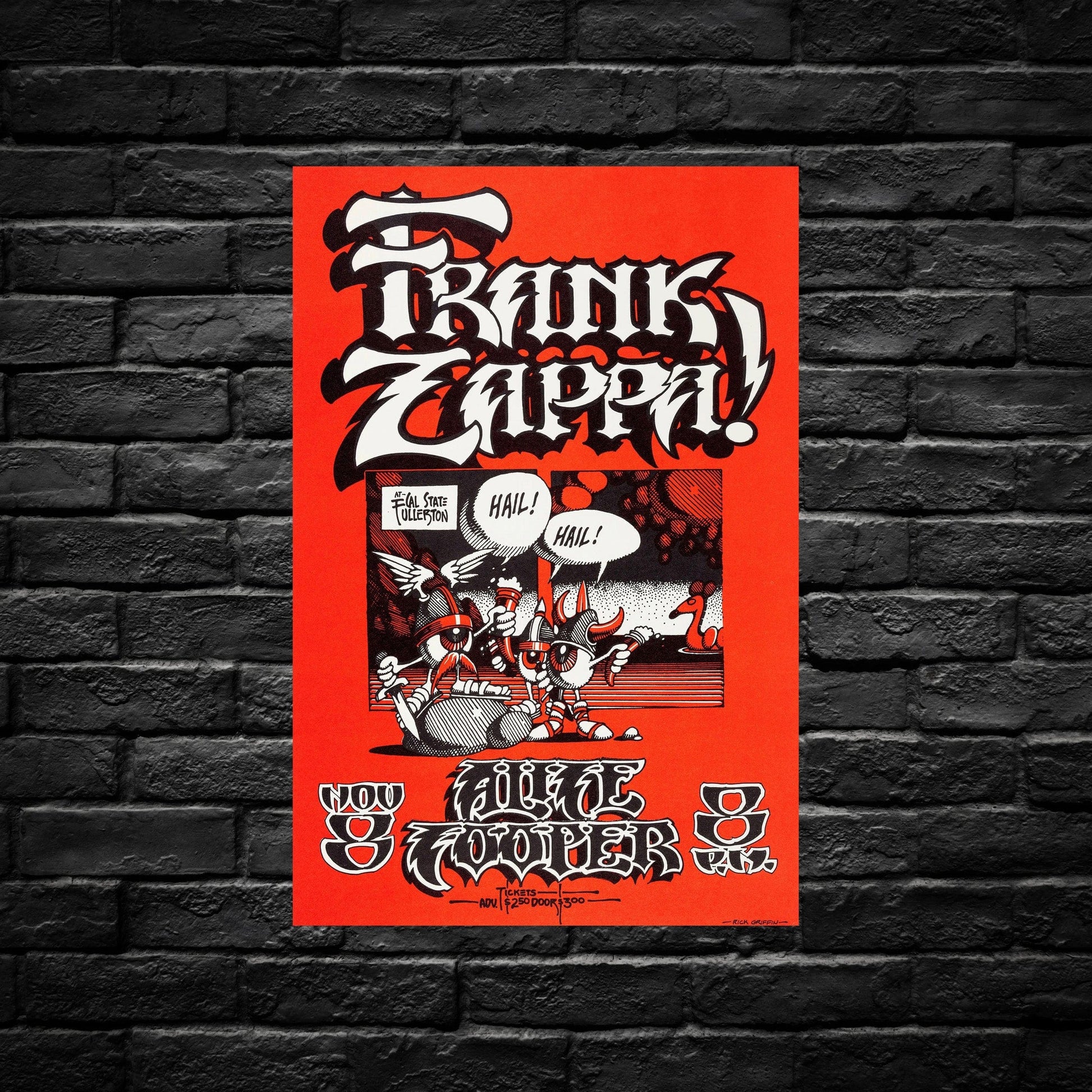 Gelato Aluminum Sign Frank Zappa Retro Tour Poster - Durable Aluminum Print