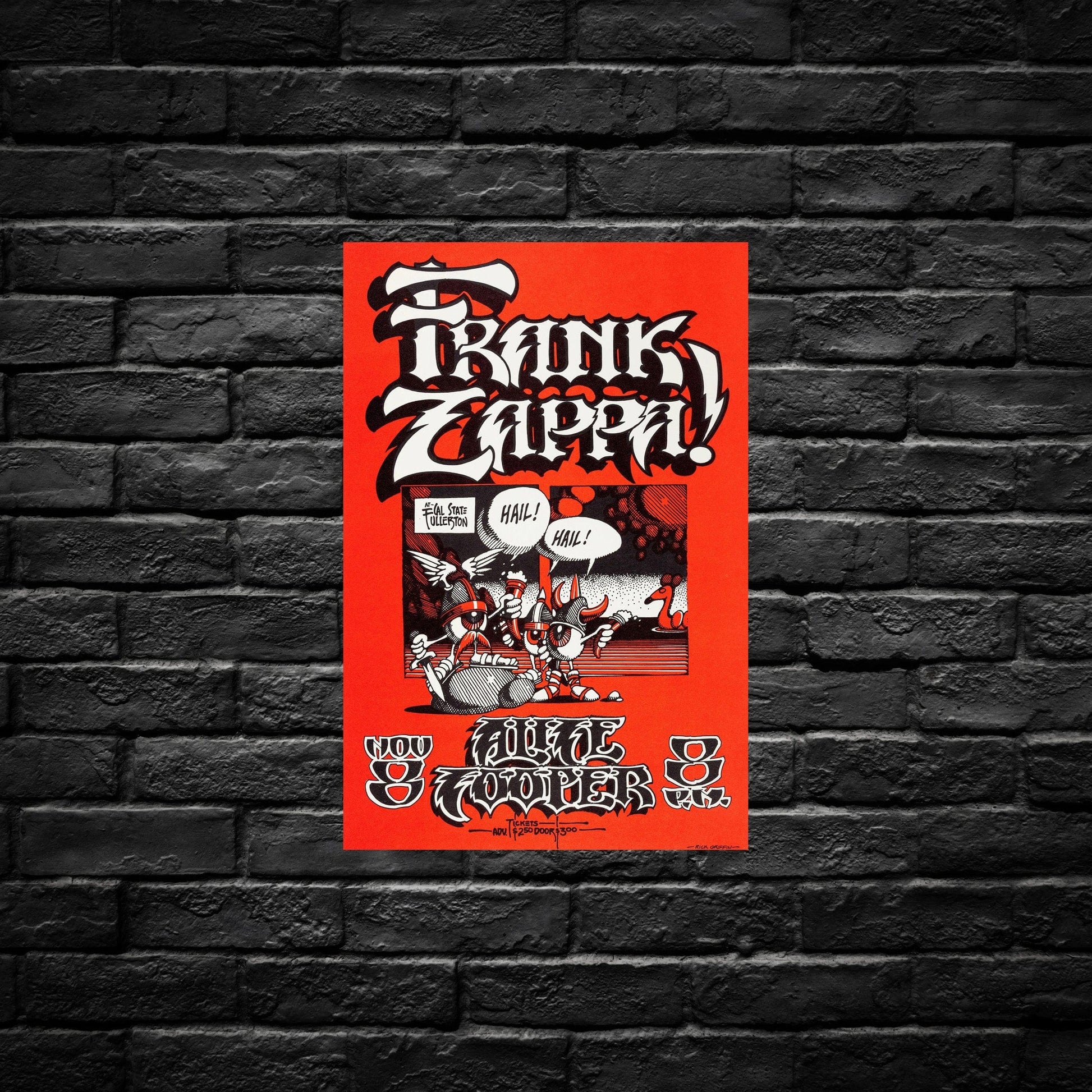 Gelato Aluminum Sign Frank Zappa Retro Tour Poster - Durable Aluminum Print