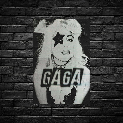 Gelato Aluminum Sign Lady Gaga Aluminum Retro Music Print