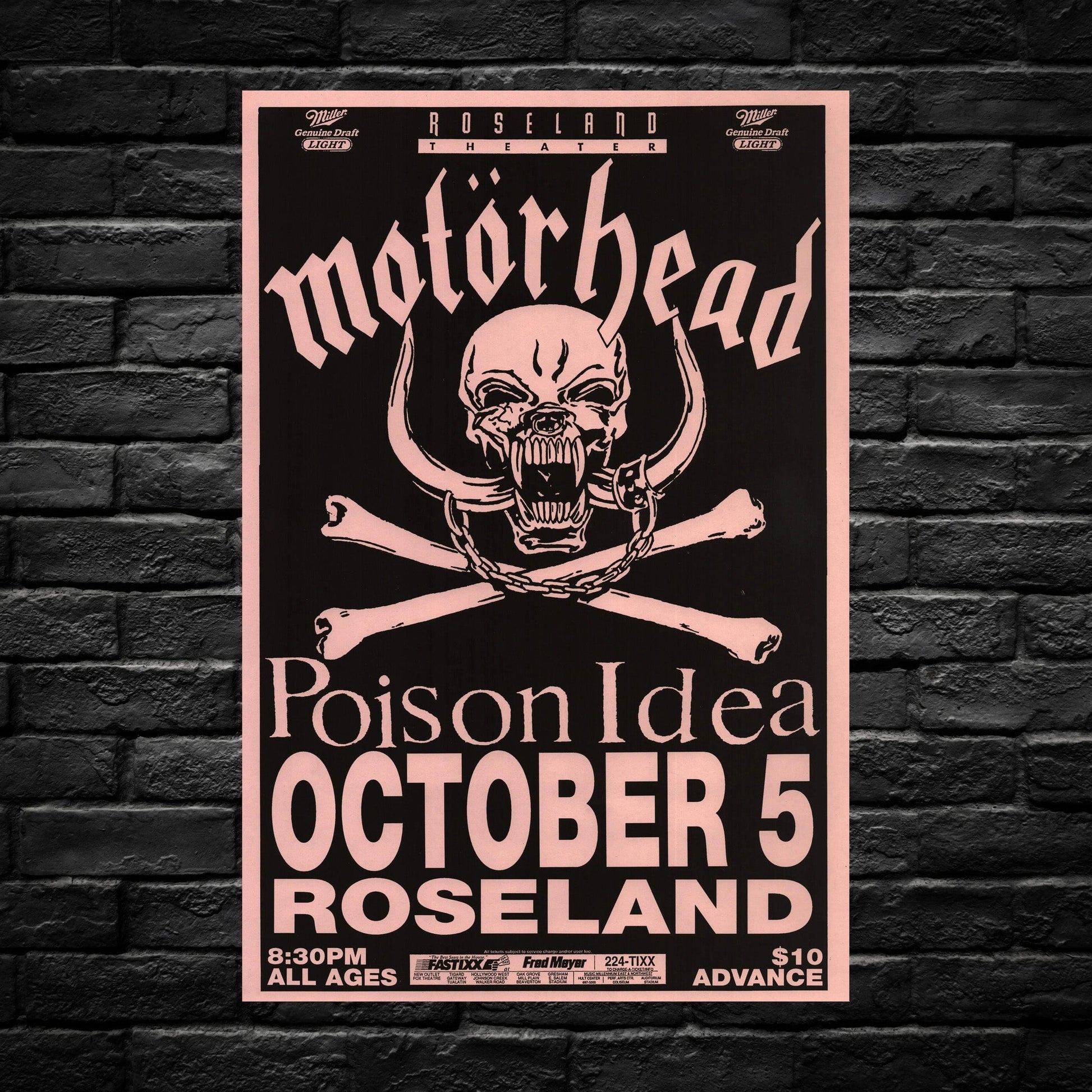 Gelato Aluminum Sign Motorhead Aluminum Retro Music Print
