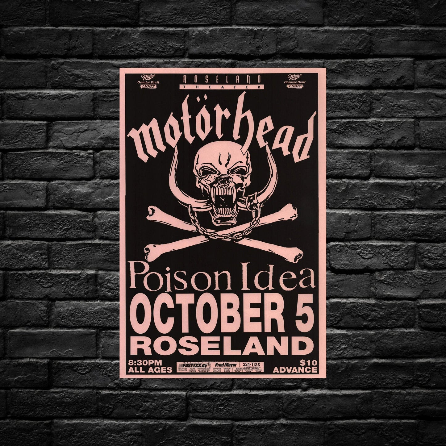 Gelato Aluminum Sign Motorhead Aluminum Retro Music Print