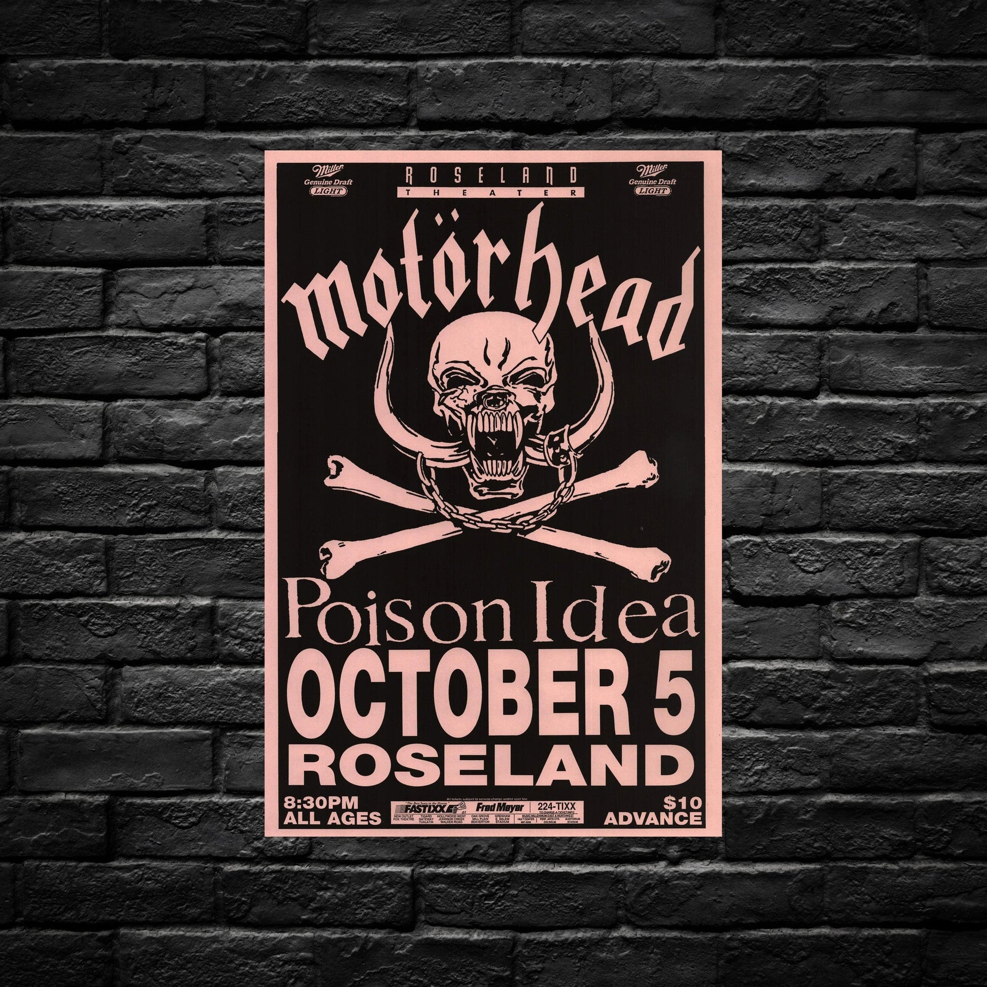 Gelato Aluminum Sign Motorhead Aluminum Retro Music Print