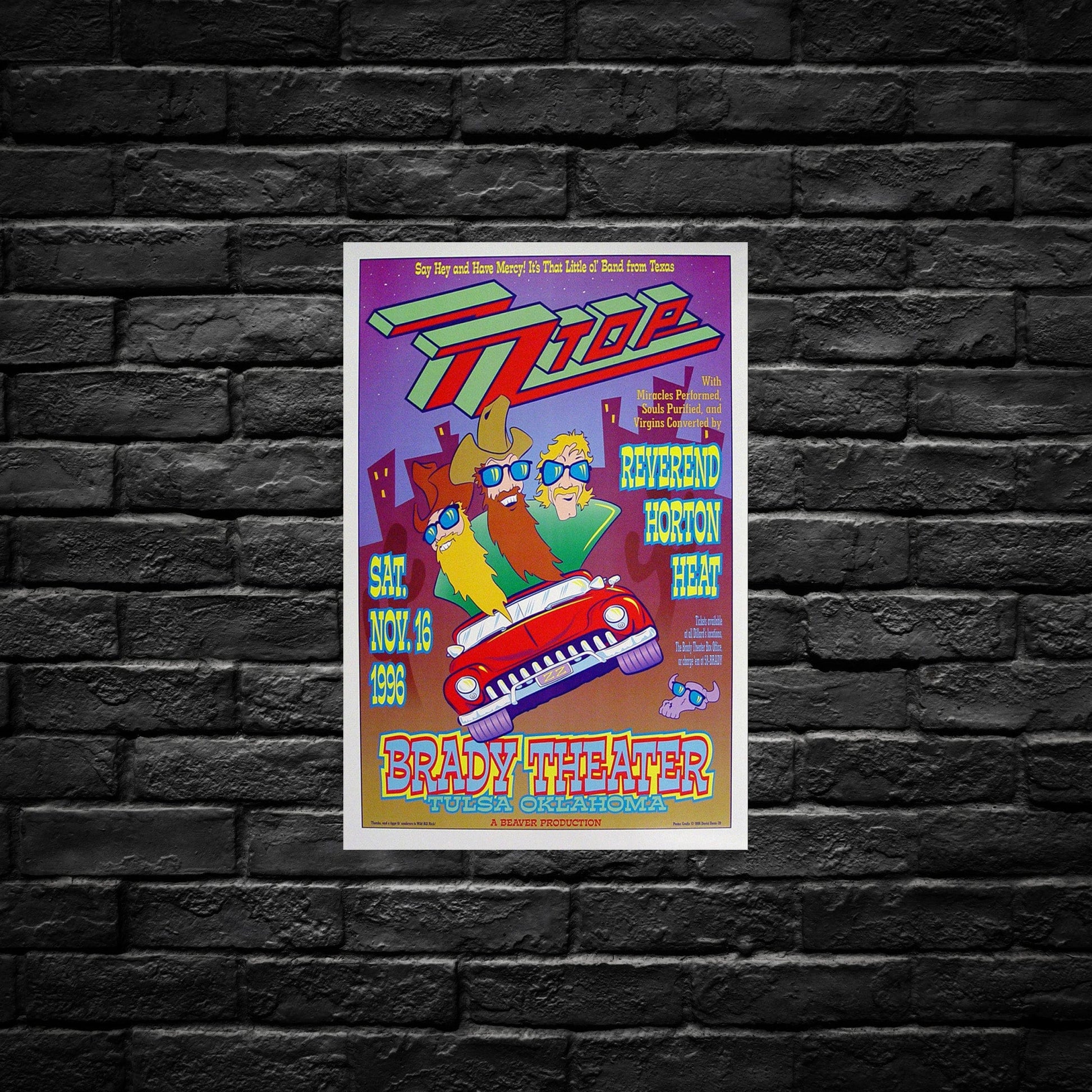 Gelato Aluminum Sign Zz Top Retro Tour Poster - Durable Aluminum Print