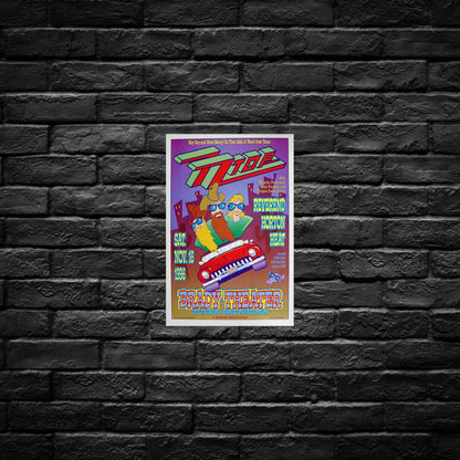 Gelato Aluminum Sign Zz Top Retro Tour Poster - Durable Aluminum Print