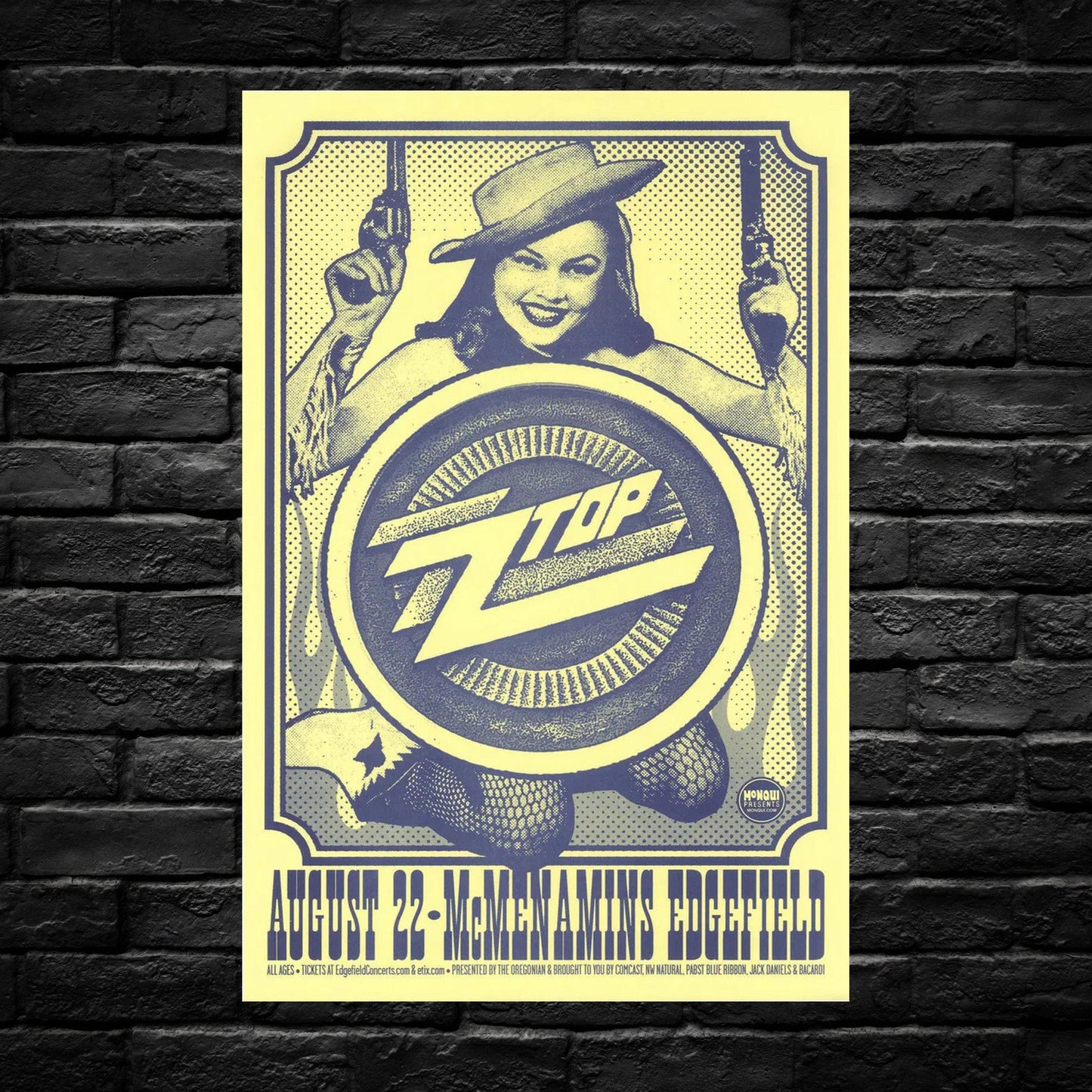 Gelato Aluminum Sign Zz Top Retro Tour Poster - Durable Aluminum Print
