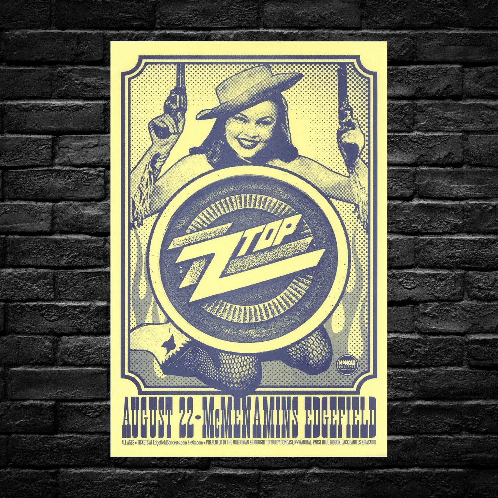 Gelato Aluminum Sign Zz Top Retro Tour Poster - Durable Aluminum Print