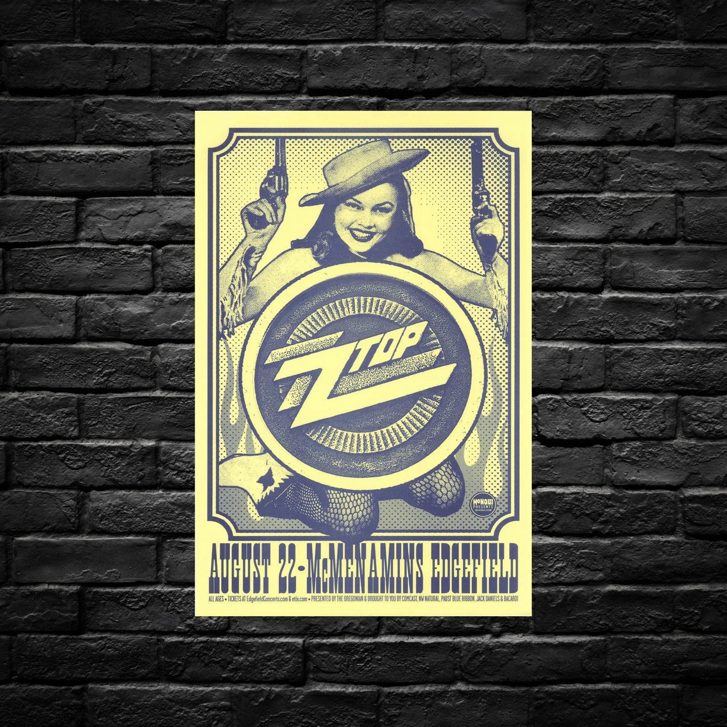 Gelato Aluminum Sign Zz Top Retro Tour Poster - Durable Aluminum Print