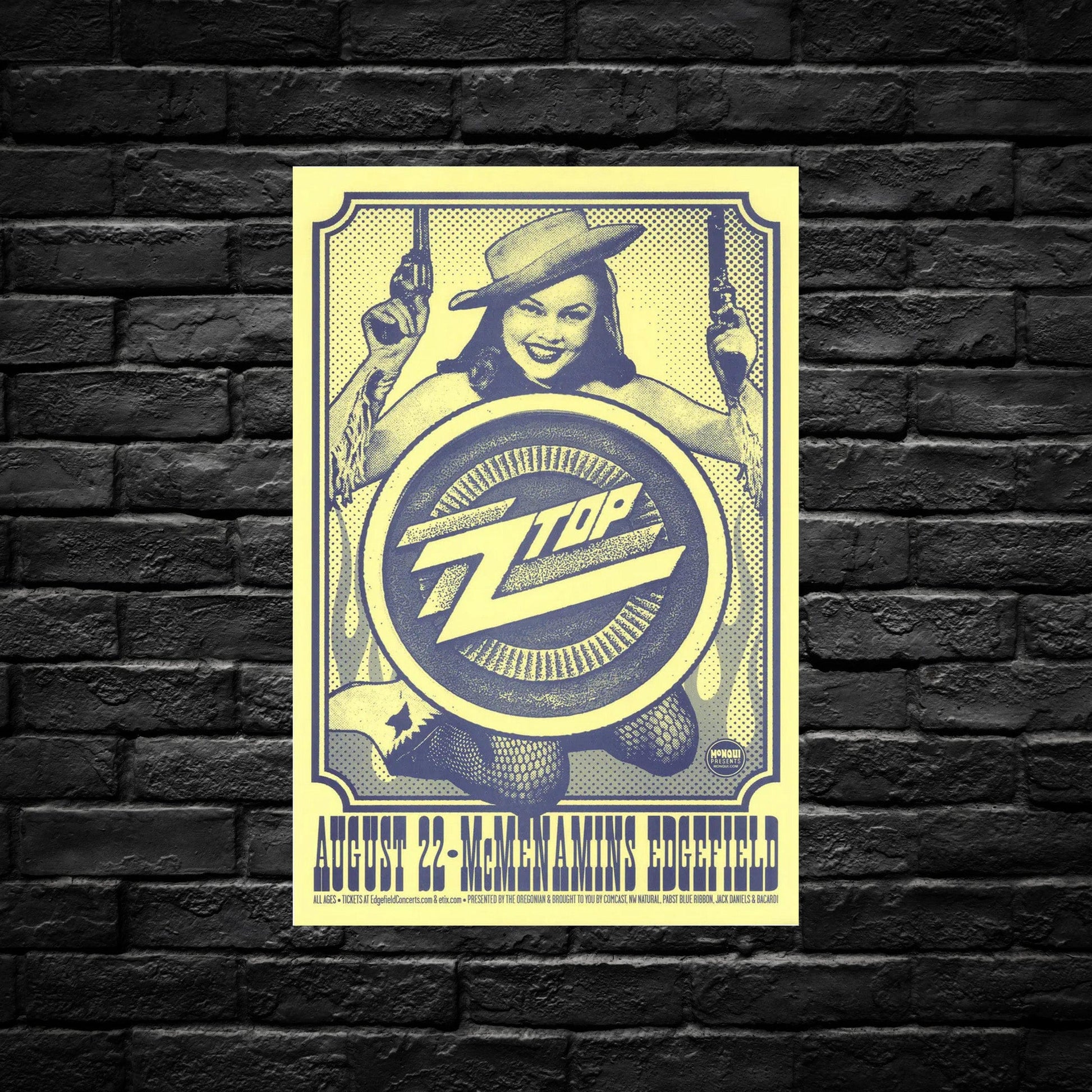 Gelato Aluminum Sign Zz Top Retro Tour Poster - Durable Aluminum Print
