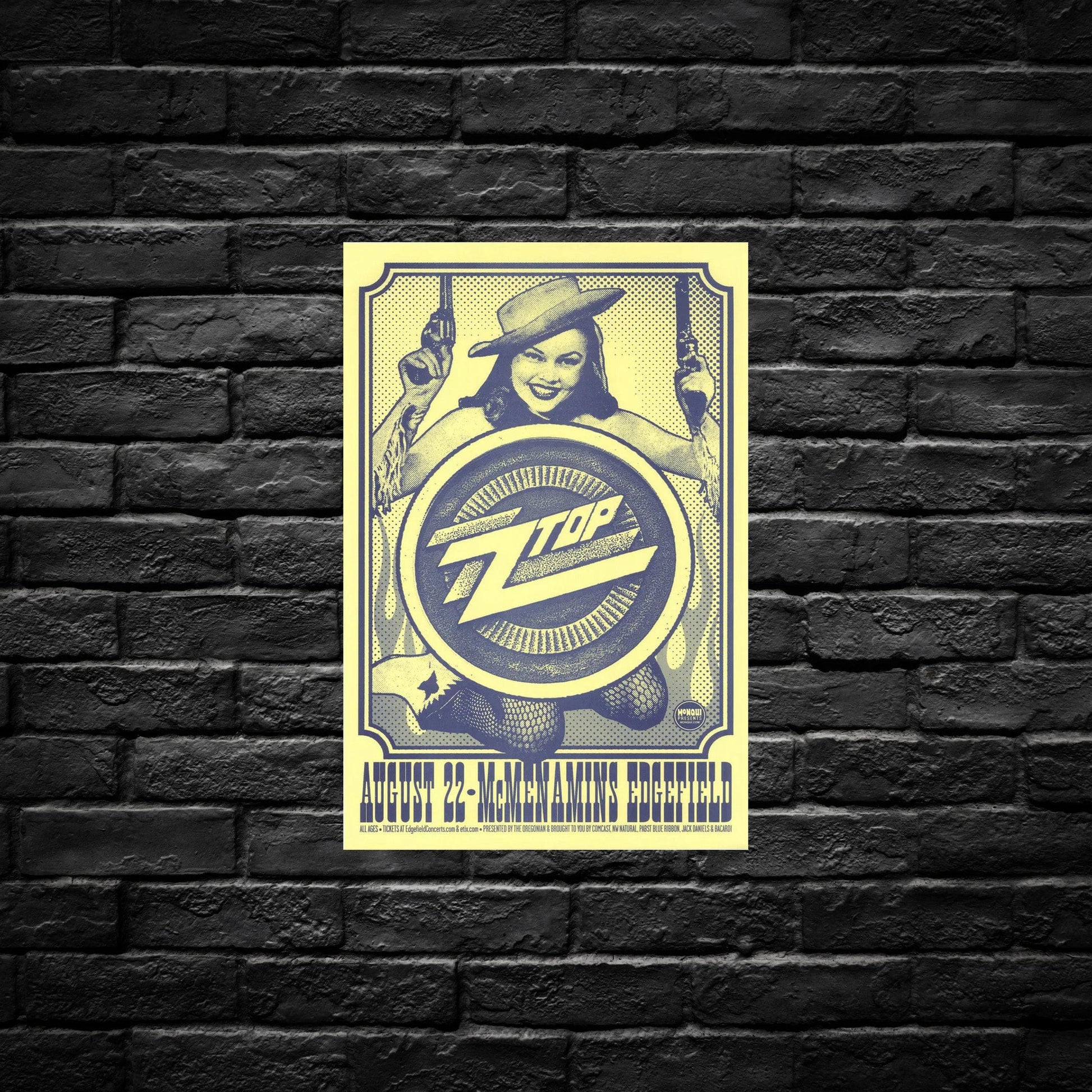 Gelato Aluminum Sign Zz Top Retro Tour Poster - Durable Aluminum Print