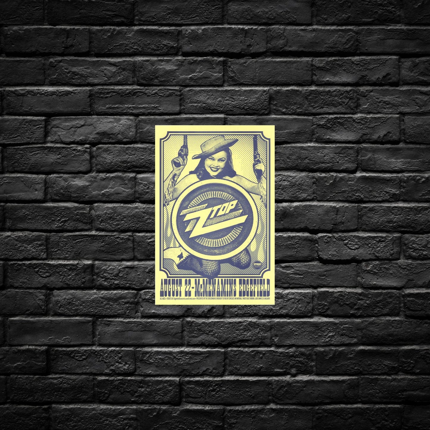 Gelato Aluminum Sign Zz Top Retro Tour Poster - Durable Aluminum Print