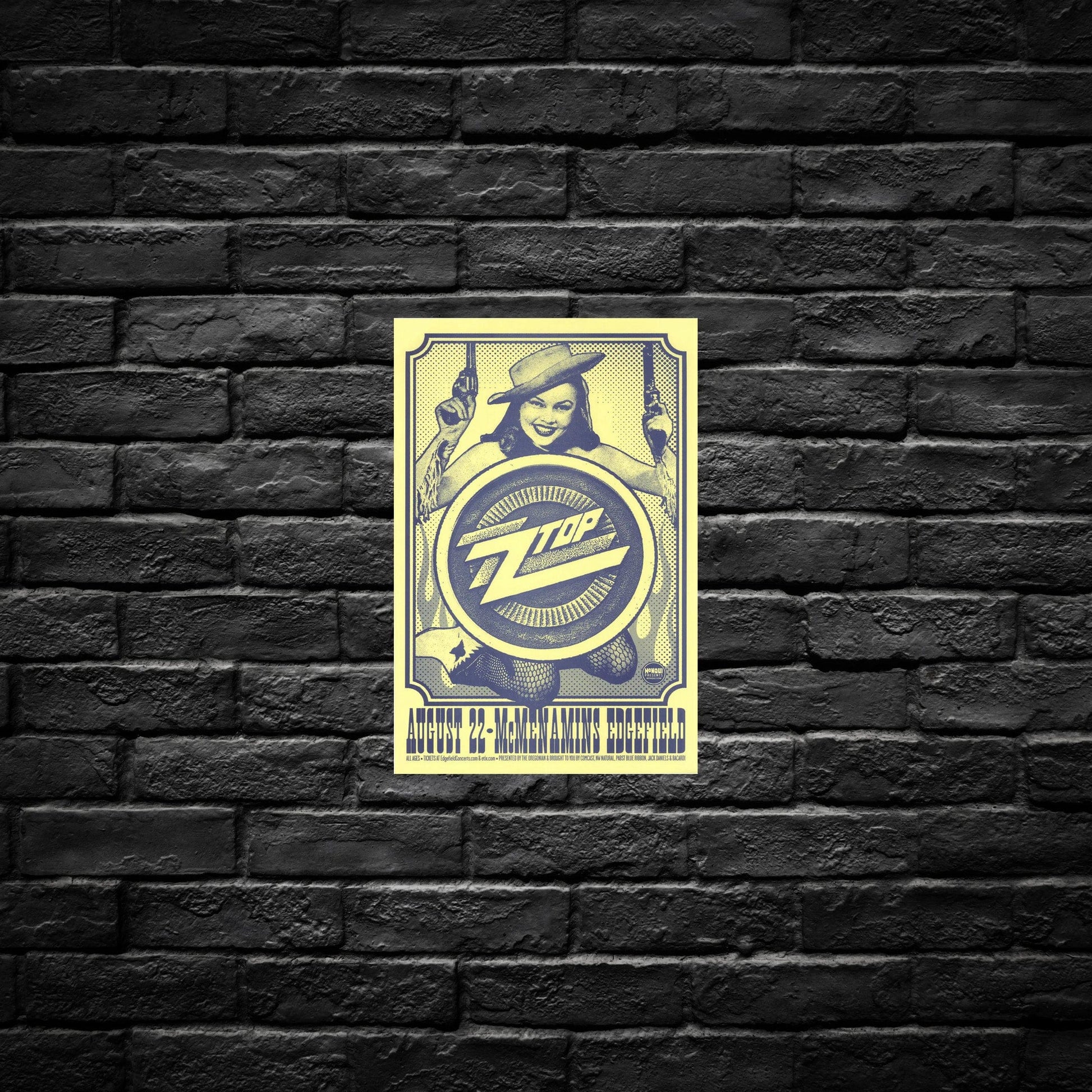 Gelato Aluminum Sign Zz Top Retro Tour Poster - Durable Aluminum Print